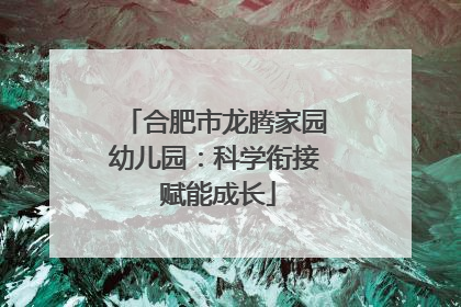 合肥市龙腾家园幼儿园：科学衔接 赋能成长