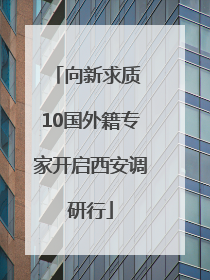 向新求质 10国外籍专家开启西安调研行