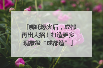 哪吒爆火后，成都再出大招！打造更多现象级“成都造”