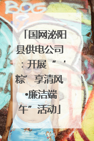 国网泌阳县供电公司：开展“‘粽’享清风 •廉洁端午”活动