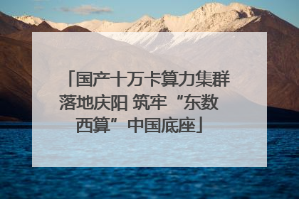 国产十万卡算力集群落地庆阳 筑牢“东数西算”中国底座
