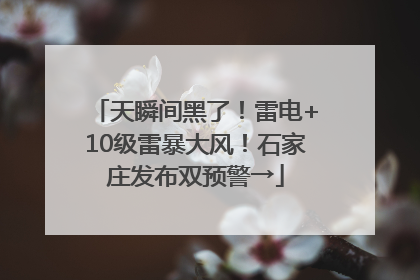 天瞬间黑了！雷电+10级雷暴大风！石家庄发布双预警→