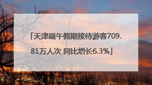 天津端午假期接待游客709.81万人次 同比增长6.3%