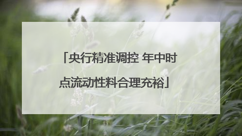 央行精准调控 年中时点流动性料合理充裕