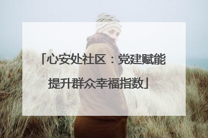 心安处社区：党建赋能 提升群众幸福指数