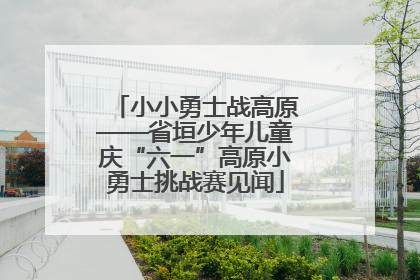 小小勇士战高原——省垣少年儿童庆“六一”高原小勇士挑战赛见闻