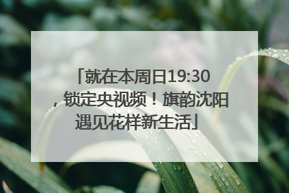 就在本周日19:30，锁定央视频！旗韵沈阳 遇见花样新生活