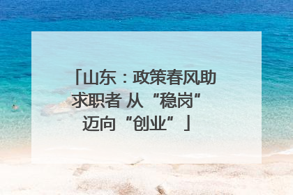 山东：政策春风助求职者 从“稳岗”迈向“创业”