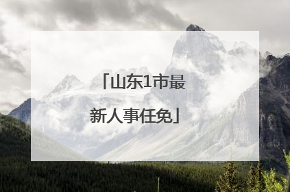 山东1市最新人事任免