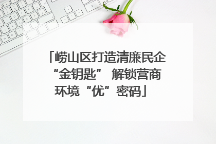 崂山区打造清廉民企“金钥匙” 解锁营商环境“优”密码