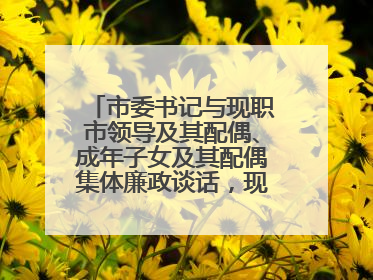 市委书记与现职市领导及其配偶、成年子女及其配偶集体廉政谈话，现场签承诺书