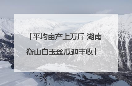 平均亩产上万斤 湖南衡山白玉丝瓜迎丰收