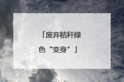 废弃秸秆绿色“变身”