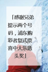 感谢兄弟提示两个号码，浦东购彩者复式票喜中大乐透头奖