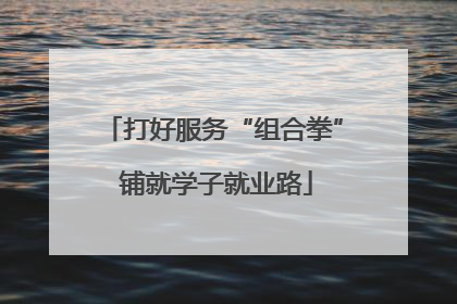 打好服务“组合拳” 铺就学子就业路