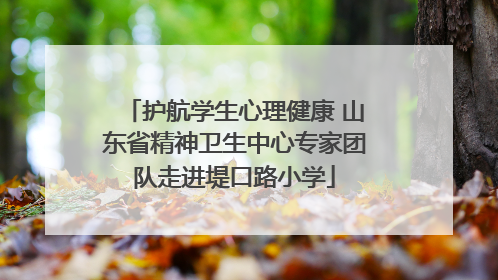 护航学生心理健康 山东省精神卫生中心专家团队走进堤口路小学