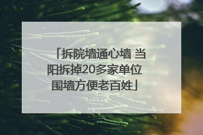 拆院墙通心墙 当阳拆掉20多家单位围墙方便老百姓
