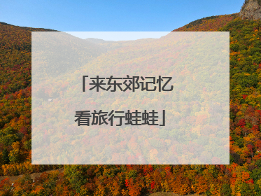 来东郊记忆 看旅行蛙蛙