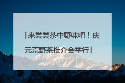 来尝尝茶中野味吧！庆元荒野茶推介会举行