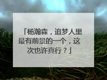 杨瀚森，追梦人里最有前景的一个，这次也许真行？