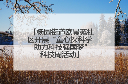 杨园街道欧景苑社区开展“童心探科学 助力科技强国梦”科技周活动