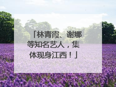 林青霞、谢娜等知名艺人，集体现身江西！