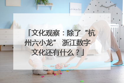 文化观察：除了“杭州六小龙” 浙江数字文化还有什么？