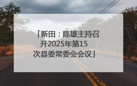 新田：陈雄主持召开2025年第15次县委常委会会议