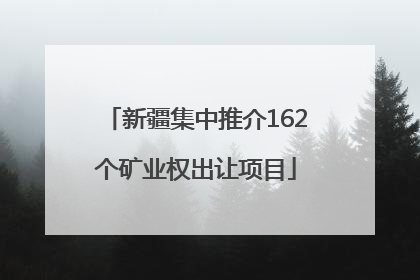 新疆集中推介162个矿业权出让项目