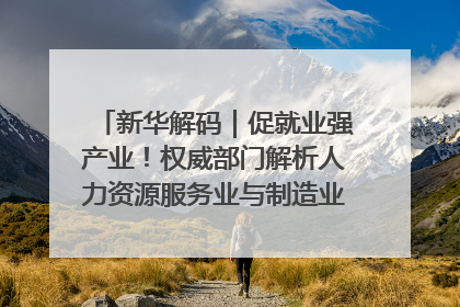 新华解码｜促就业强产业！权威部门解析人力资源服务业与制造业融合发展试点