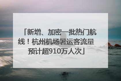 新增、加密一批热门航线！杭州机场暑运客流量预计超910万人次