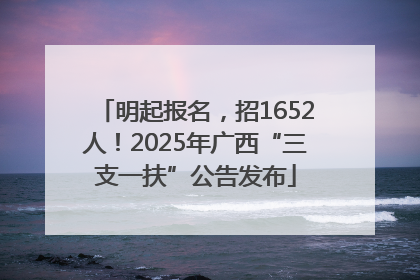 明起报名，招1652人！2025年广西“三支一扶”公告发布