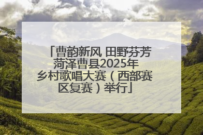 曹韵新风 田野芬芳 菏泽曹县2025年乡村歌唱大赛（西部赛区复赛）举行