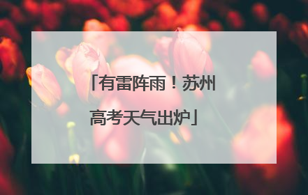 有雷阵雨！苏州高考天气出炉