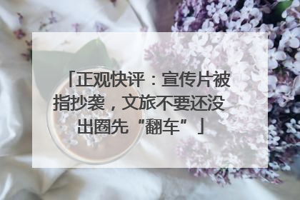 正观快评：宣传片被指抄袭，文旅不要还没出圈先“翻车”