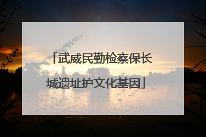 武威民勤检察保长城遗址护文化基因