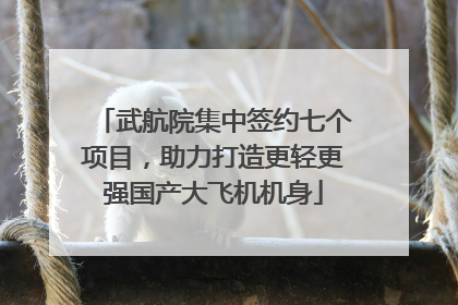 武航院集中签约七个项目，助力打造更轻更强国产大飞机机身