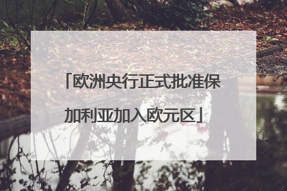 欧洲央行正式批准保加利亚加入欧元区