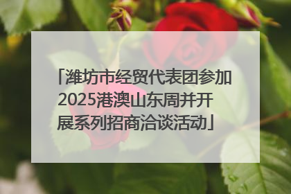 潍坊市经贸代表团参加2025港澳山东周并开展系列招商洽谈活动