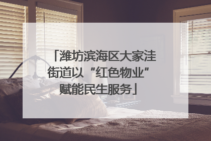 潍坊滨海区大家洼街道以“红色物业”赋能民生服务