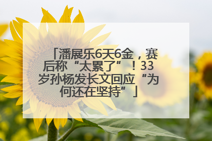 潘展乐6天6金，赛后称“太累了”！33岁孙杨发长文回应“为何还在坚持”