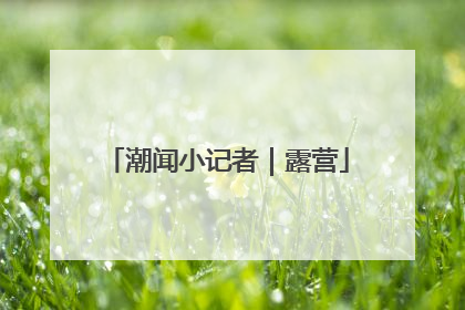 潮闻小记者｜露营