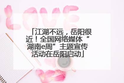 江湖不远，岳阳很近！全国网络媒体“湖南e周”主题宣传活动在岳阳启动