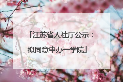 江苏省人社厅公示：拟同意申办一学院