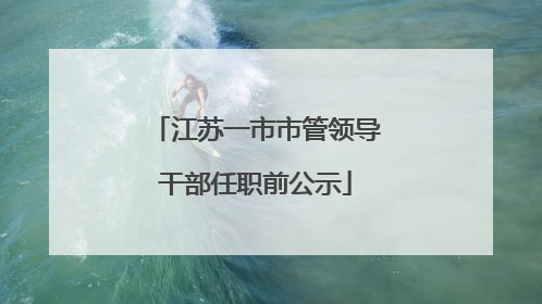 江苏一市市管领导干部任职前公示