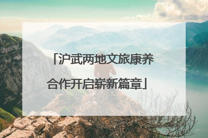 沪武两地文旅康养合作开启崭新篇章