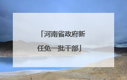 河南省政府新任免一批干部