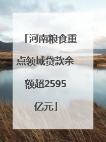 河南粮食重点领域贷款余额超2595亿元
