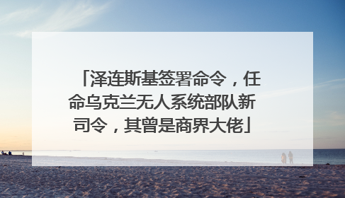 泽连斯基签署命令，任命乌克兰无人系统部队新司令，其曾是商界大佬