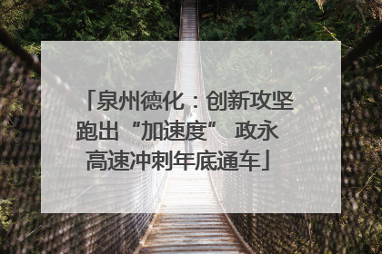 泉州德化：创新攻坚跑出“加速度” 政永高速冲刺年底通车